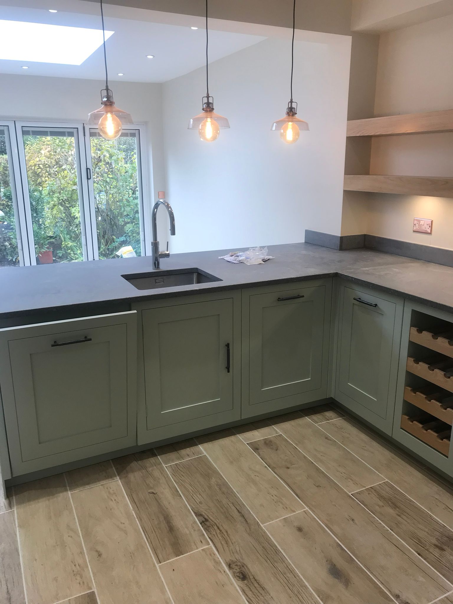 Finished modern kitchen renovation with fitted units
